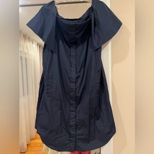 Off-shoulder Flutter Sleeve Navy Dress from Vince